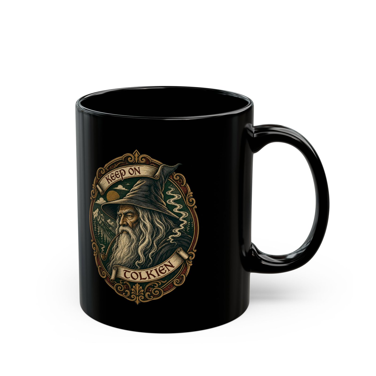 Keep On Tolkien - Black Mug – Wizard Wisdom - Image 3