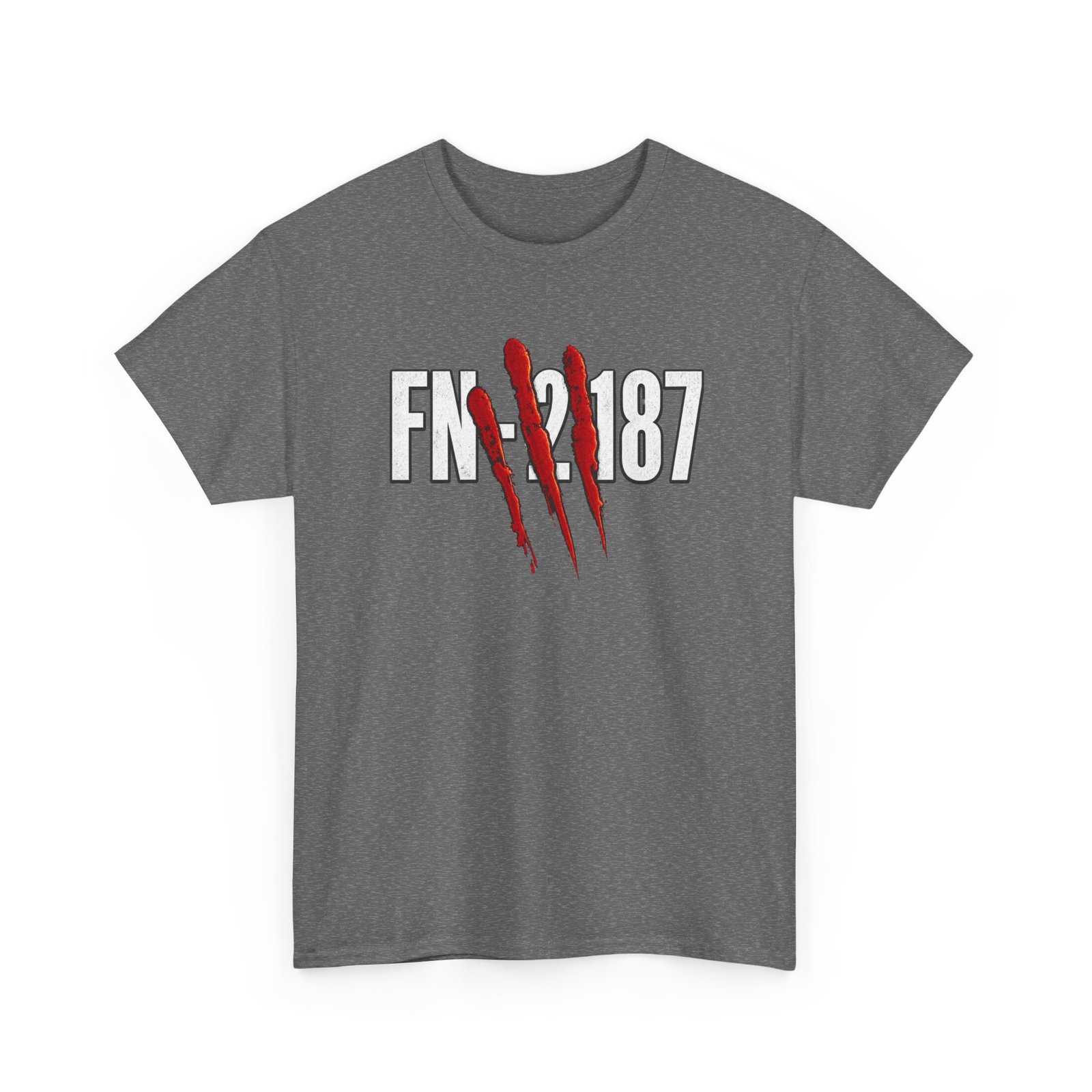 FN-2187 Red Handprint - Unisex T-Shirt – Battle-Worn Sci-Fi Number - Image 25