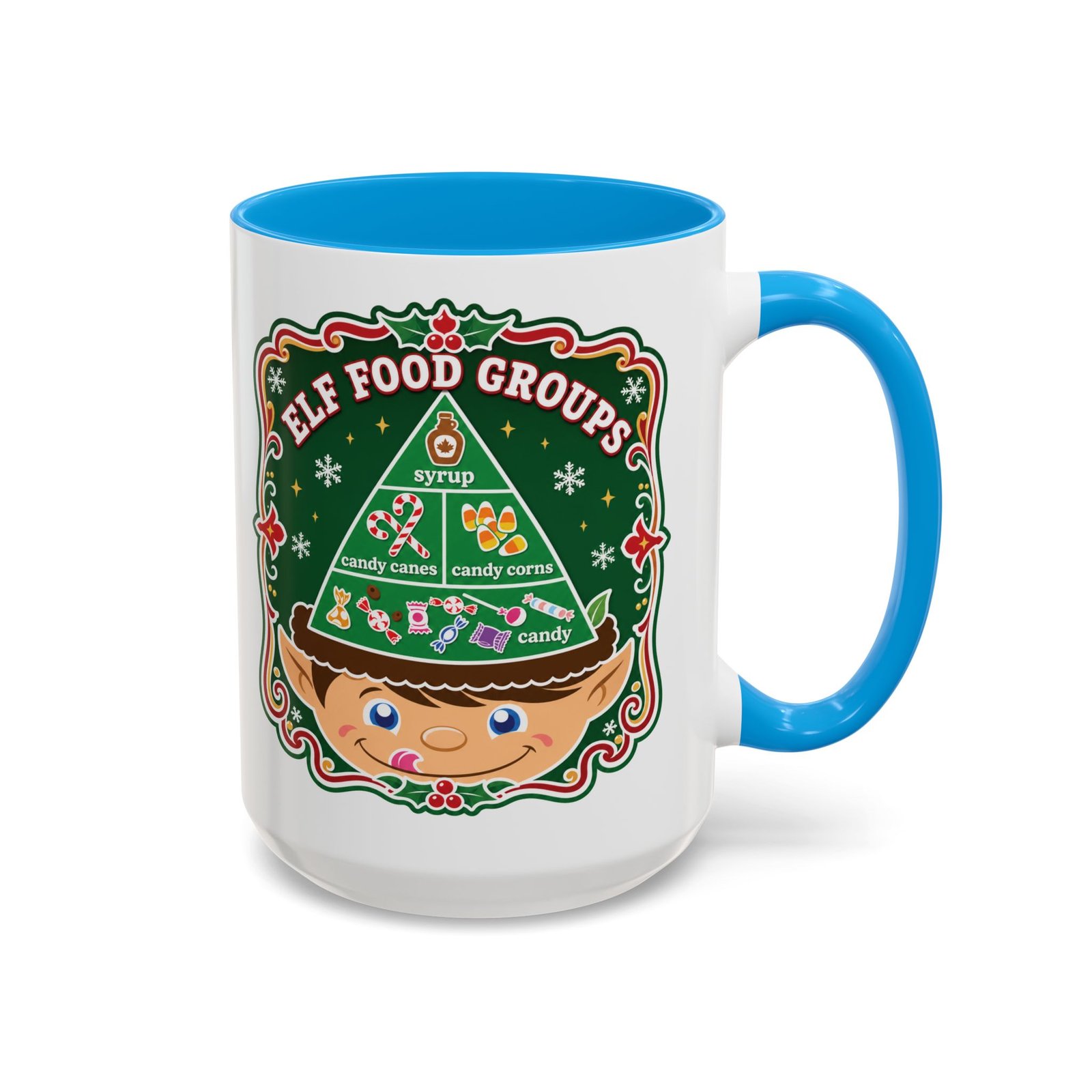 Elf Food Groups – Color Accent Mug – Sweet Sips, North Pole Style - Image 33