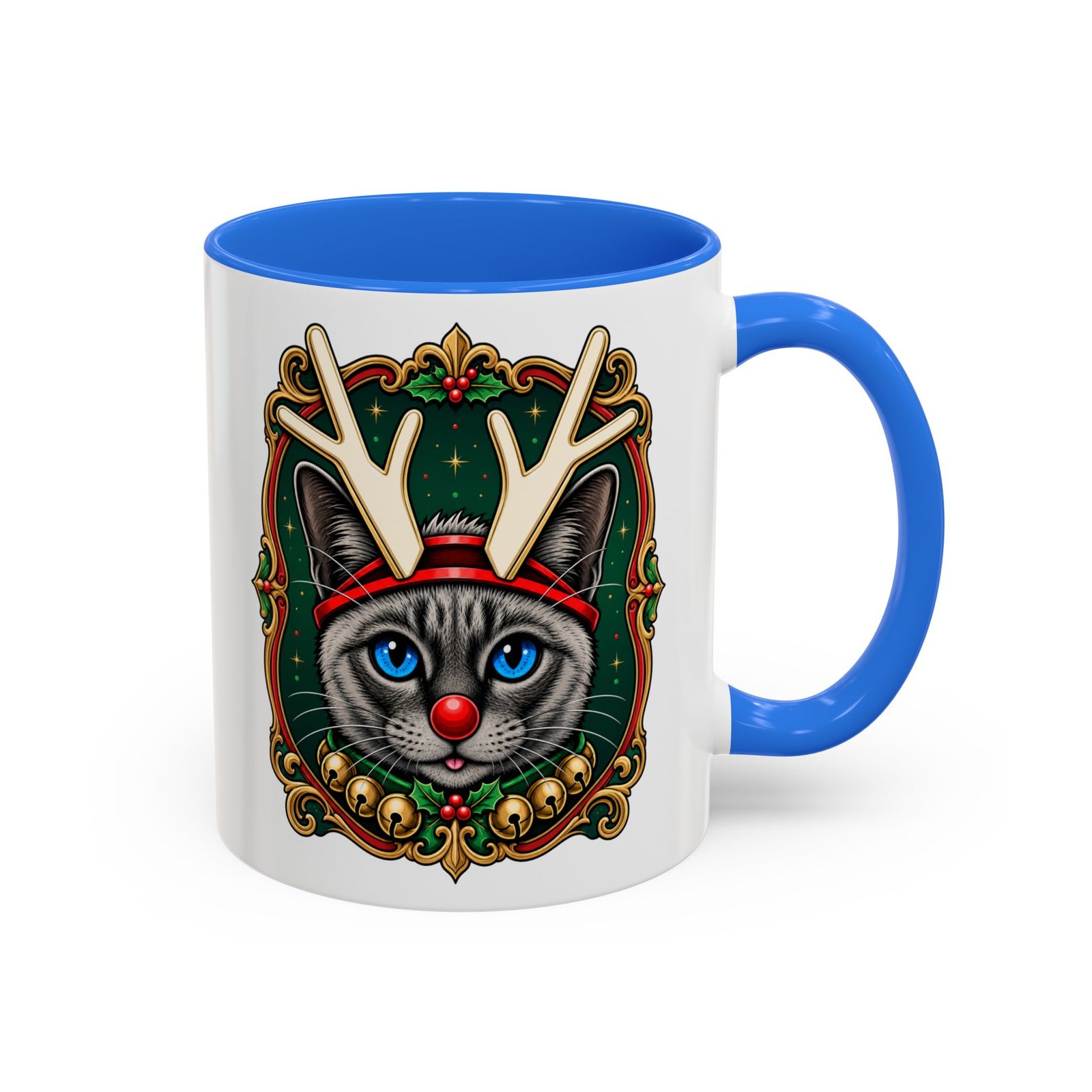Rudolph the Reindeer Cat Color Accent Mug – Sip with Whiskers and Cheer - Image 7