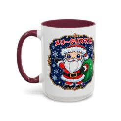 Kawaii Santa - Color Accent Mug – メリークリスマス with Every Sip - Image 20