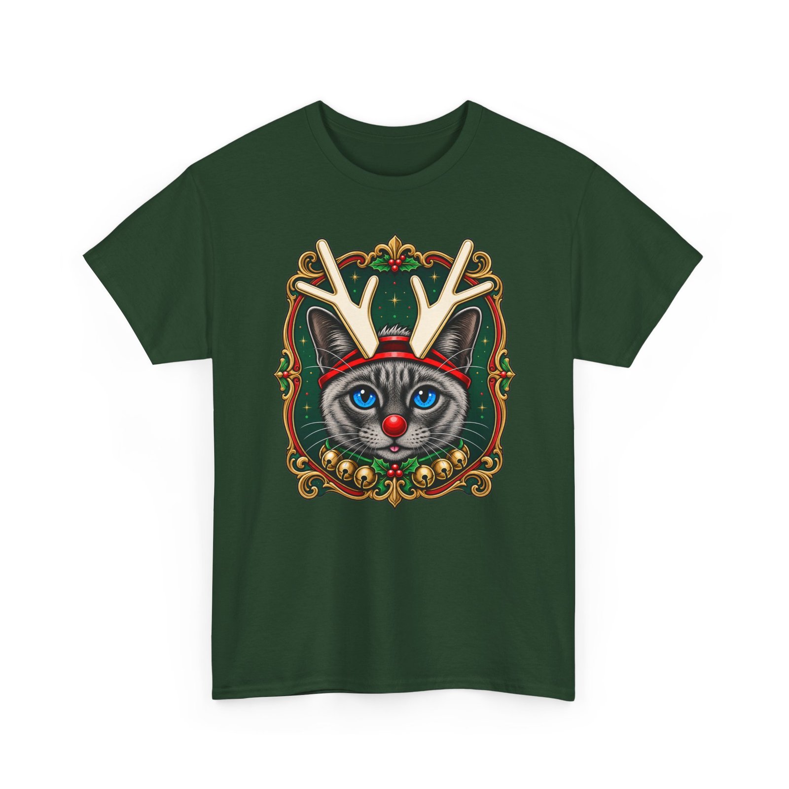 Rudolph the Reindeer Cat Unisex T-Shirt – Purr-fectly Festive Feline Fun - Image 13