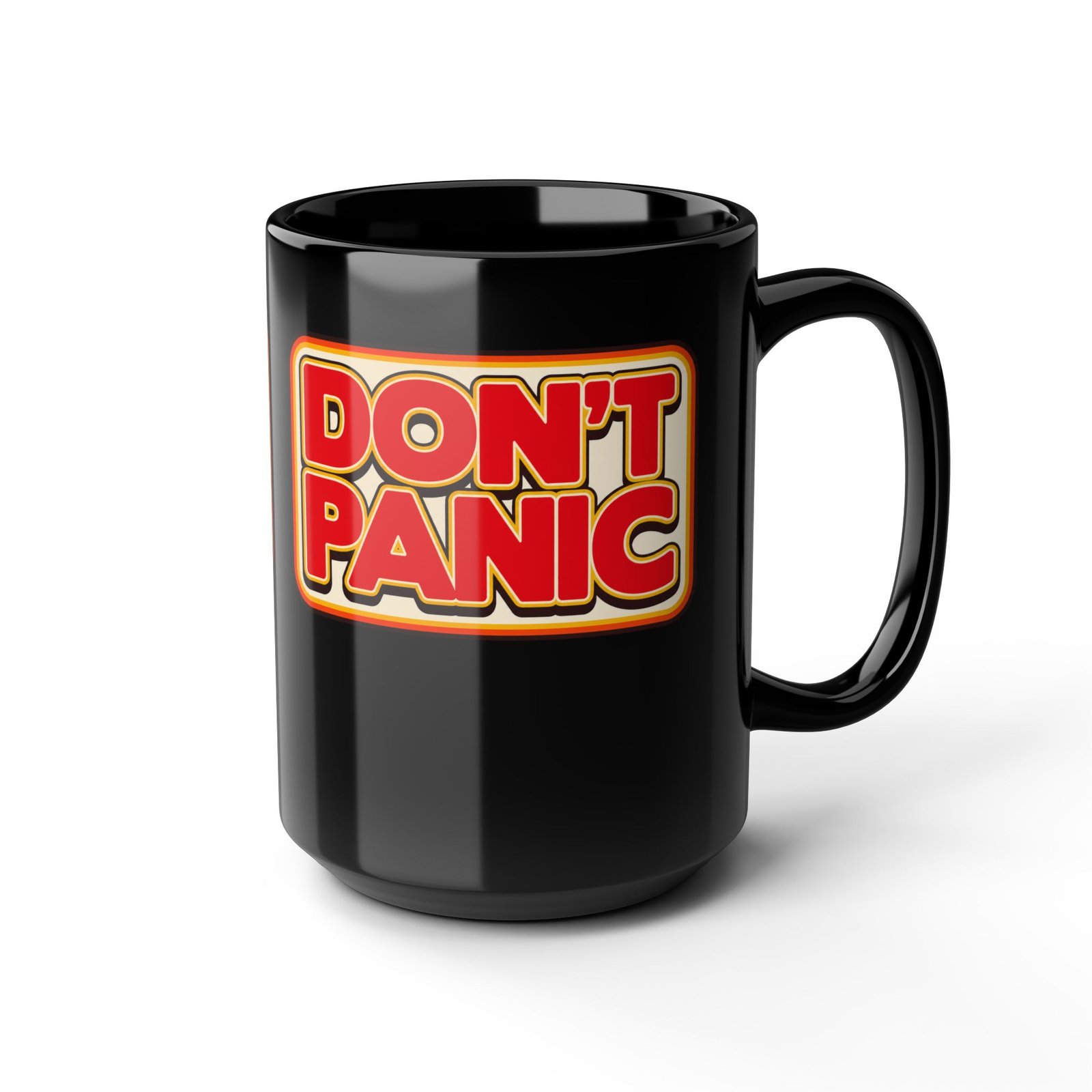 Don’t Panic – Black Mug – The Galaxy’s Most Important Advice - Image 9