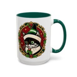 Elf Kitten – Color Accent Mug – Santa’s Cutest Little Helper - Image 13