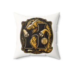 House of Badger – Faux Suede Throw Pillow – Cozy Wizarding School House Pride - Image 7