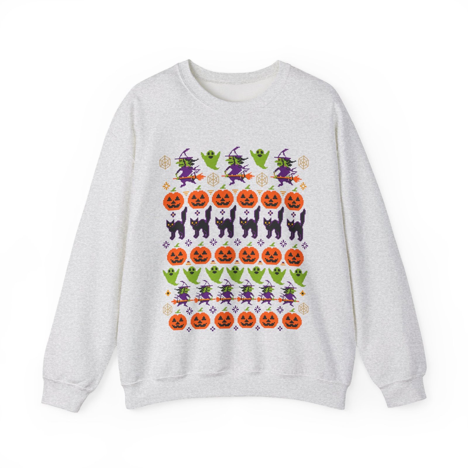 Halloween Ugly Sweater - Unisex Sweatshirt – Spooky Season Full Pattern - Image 12