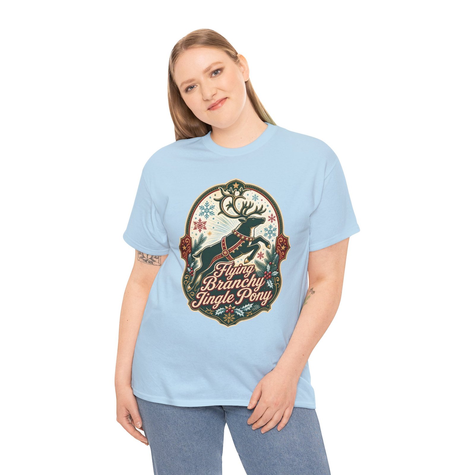 Flying Branchy Jingle Pony - Unisex T-Shirt – Reindeer Ridiculousness - Image 3