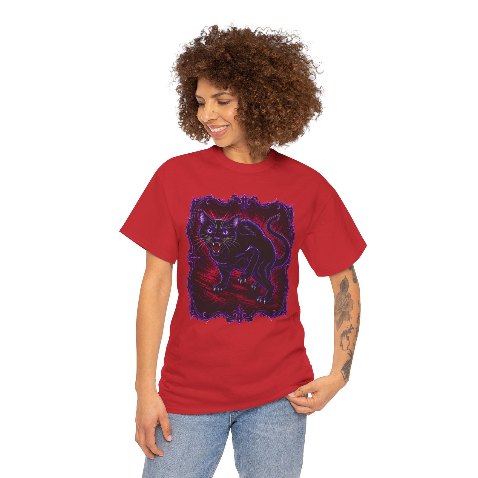 Hissing Black Cat – Unisex T-Shirt – Fierce, Feline and Full of Attitude - Image 6