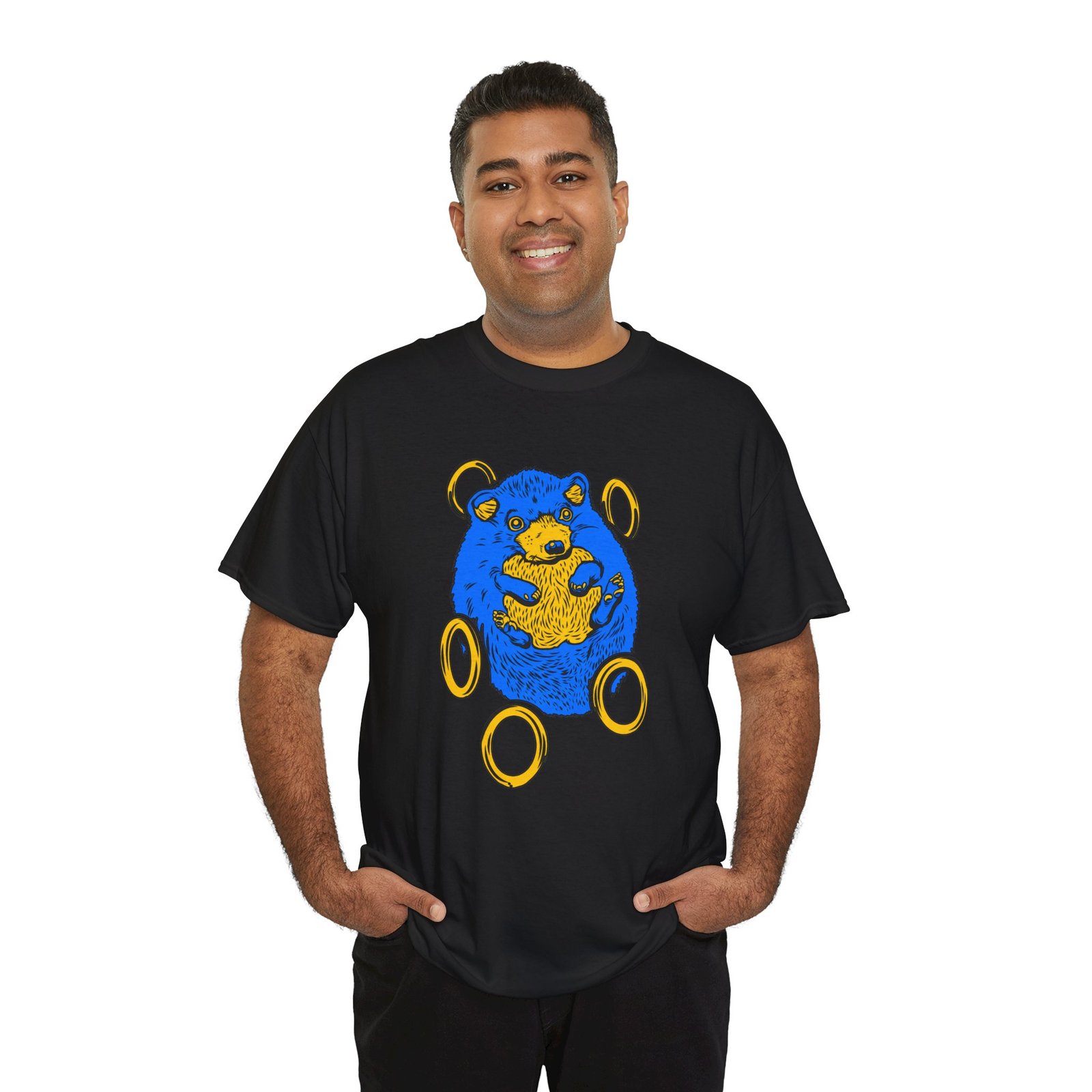 Blue Hedgehog and Golden Rings Unisex T-Shirt – Retro Gaming and Arcade - Image 11