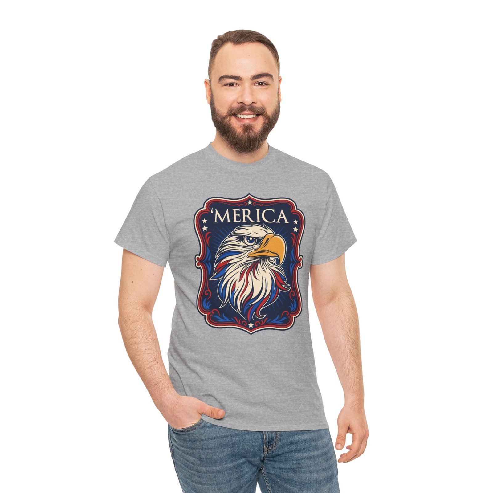 ’Merica - Unisex T-Shirt – Bald Eagle, Big Attitude - Image 7
