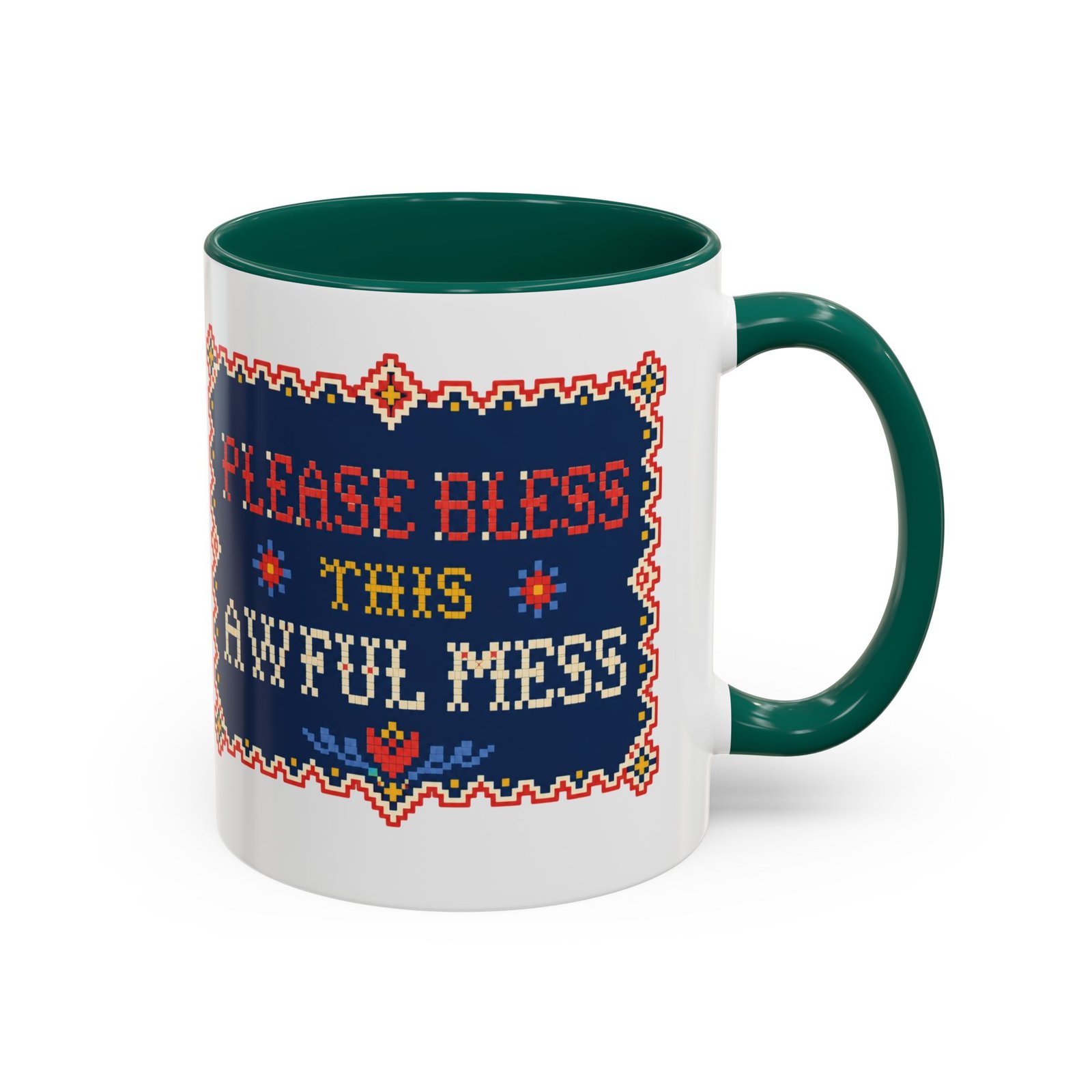 Please Bless This Awful Mess – 11oz or 15oz Accent Mug – Caffeine for Cozy Chaos - Image 11