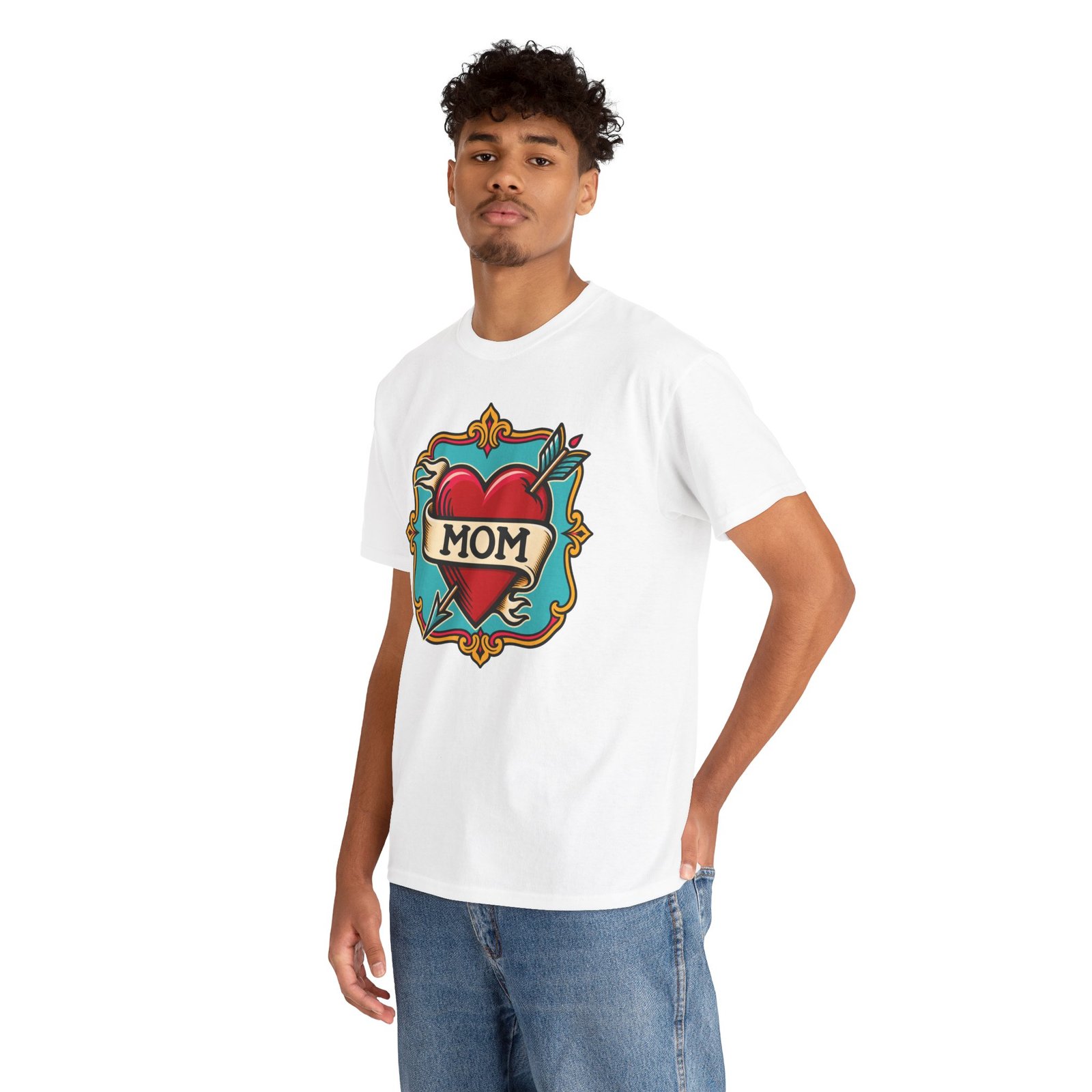 Retro Mom Heart - Unisex T-Shirt – Classic Ink, Eternal Love - Image 5