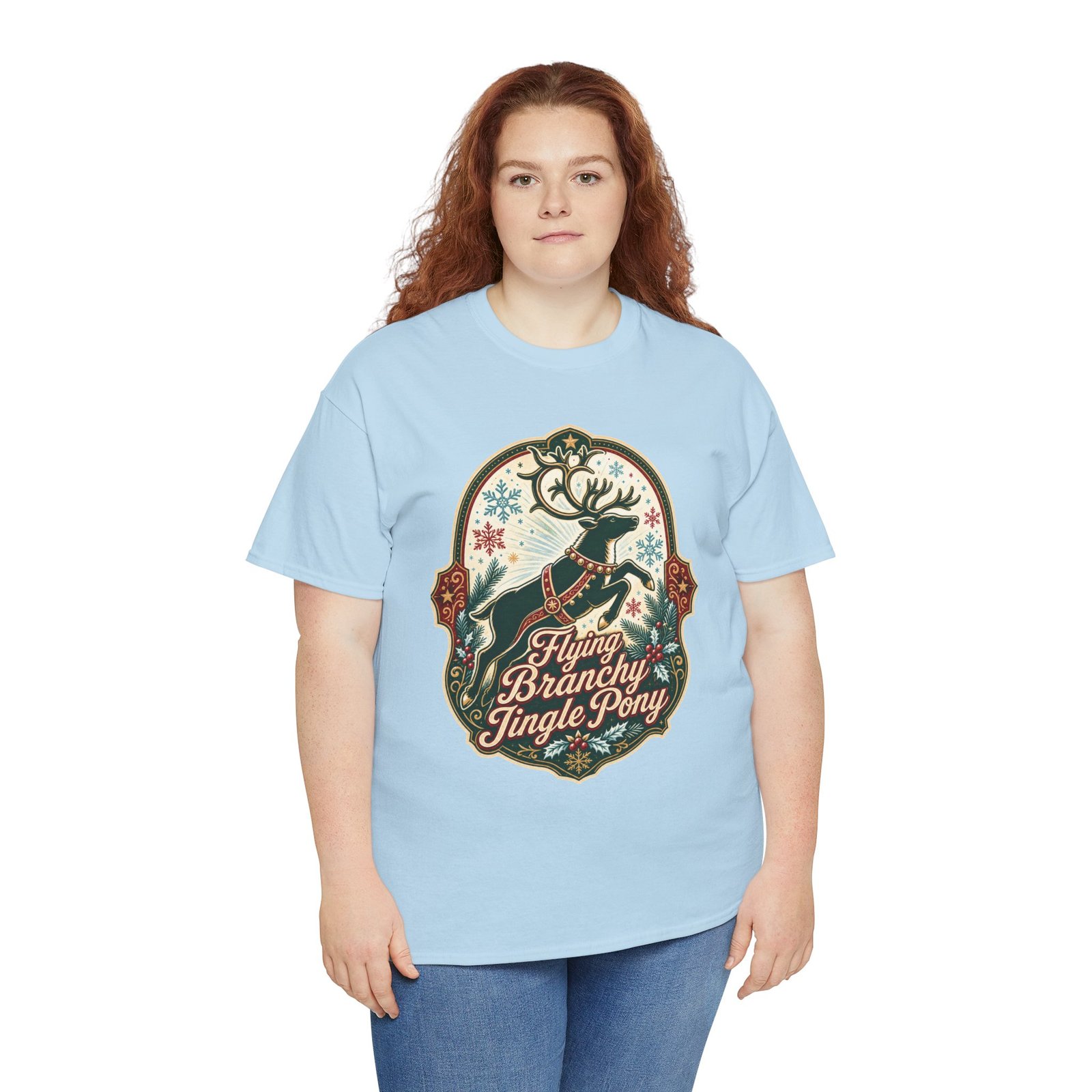 Flying Branchy Jingle Pony - Unisex T-Shirt – Reindeer Ridiculousness - Image 5