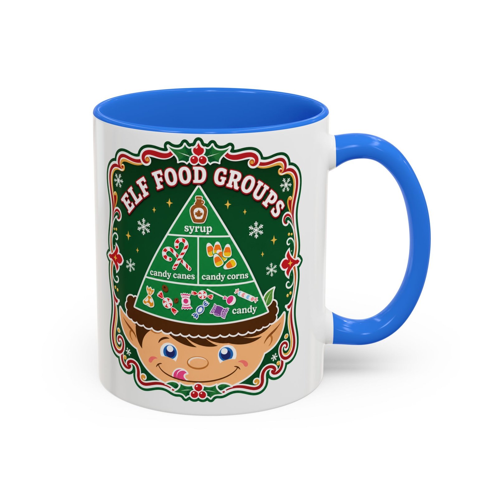 Elf Food Groups – Color Accent Mug – Sweet Sips, North Pole Style - Image 7