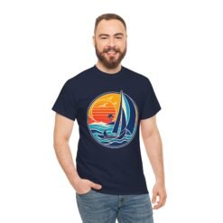 Retro Sail and Sun - Unisex T-Shirt – Vintage Sailboat, Nautical - Coastal - Image 4
