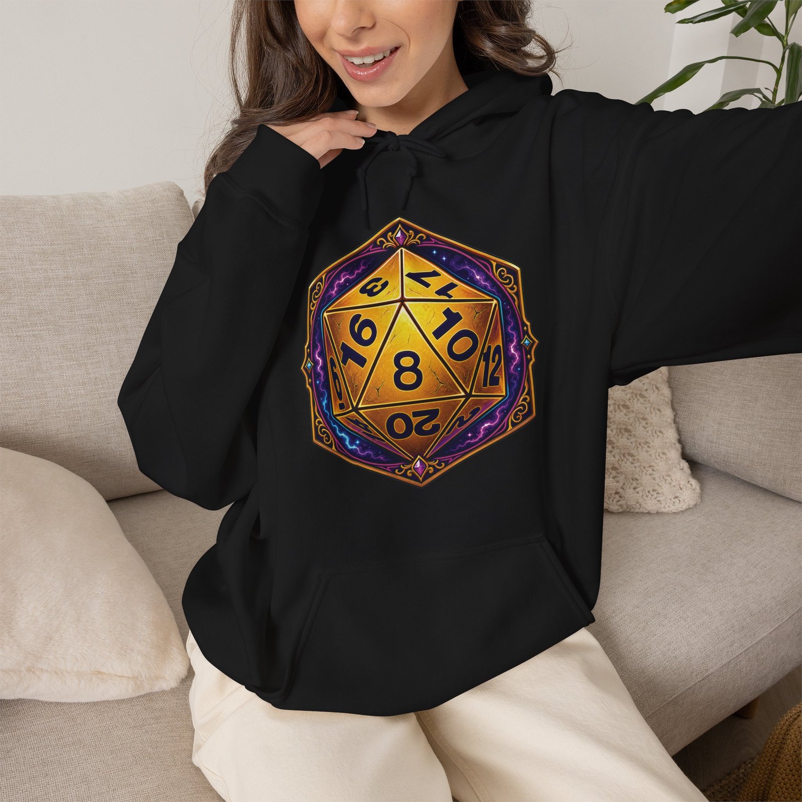 20-Sided Dice – Unisex Hoodie – Roll for Style - Image 6
