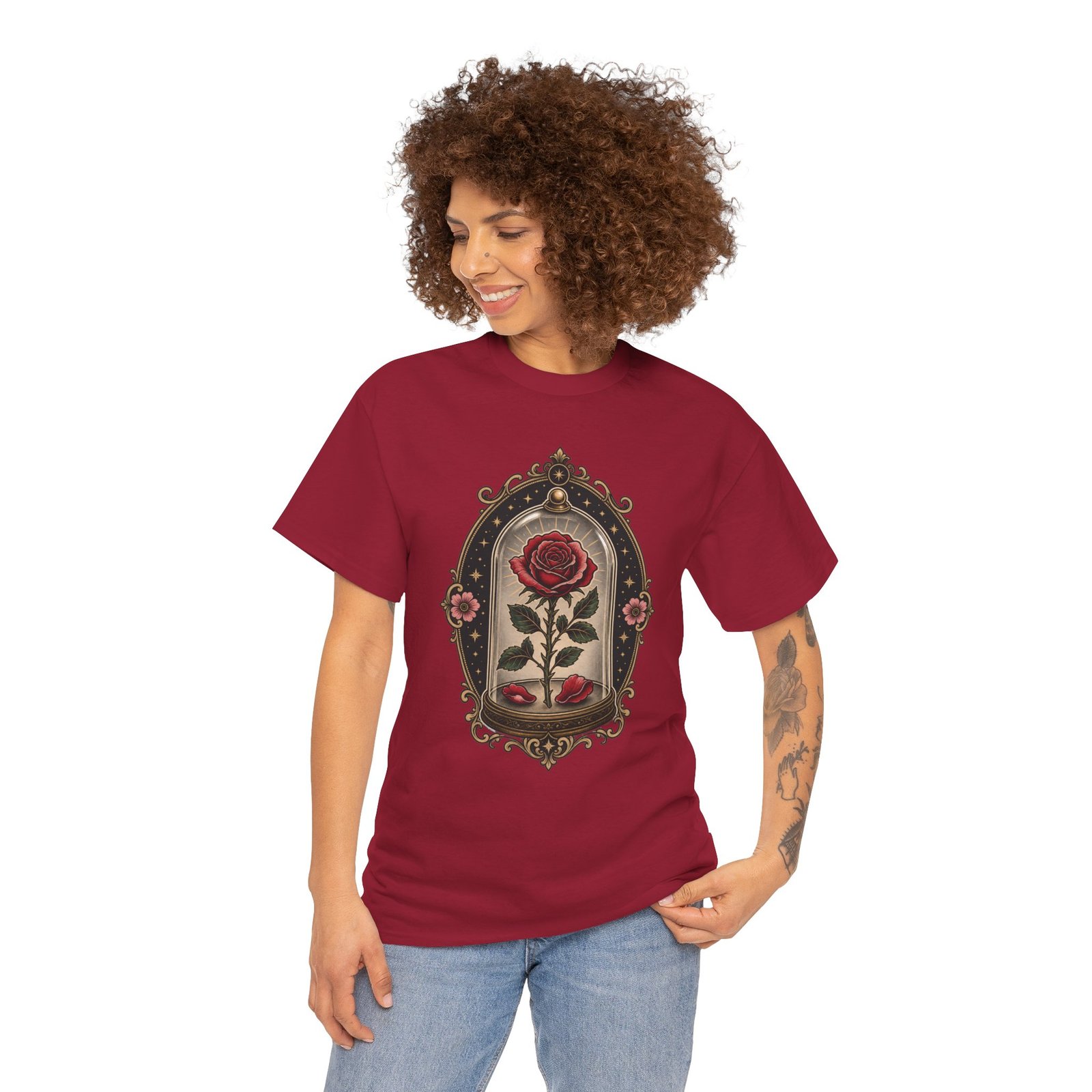 Enchanted Rose - Unisex T-Shirt – Timeless Beauty, Captured in Glass - Image 6