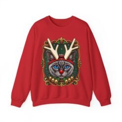 Rudolph Catmas Unisex Sweatshirt – Feline Festive, Reindeer Ready - Image 16
