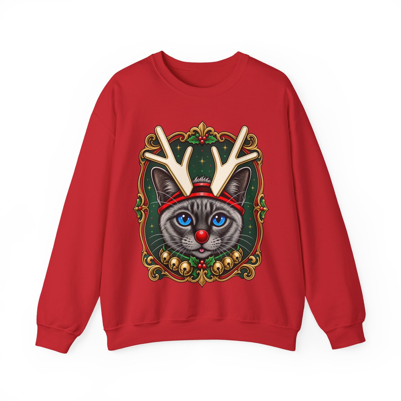 Rudolph Catmas Unisex Sweatshirt – Feline Festive, Reindeer Ready - Image 16