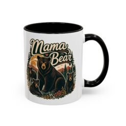 Mama Bear – Color Accent Mug – Fierce Love, Strong Coffee - Image 3