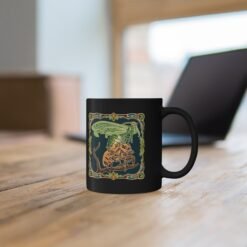 Molting Cicada – Black Mug – Sip Through the Transformation - Image 4