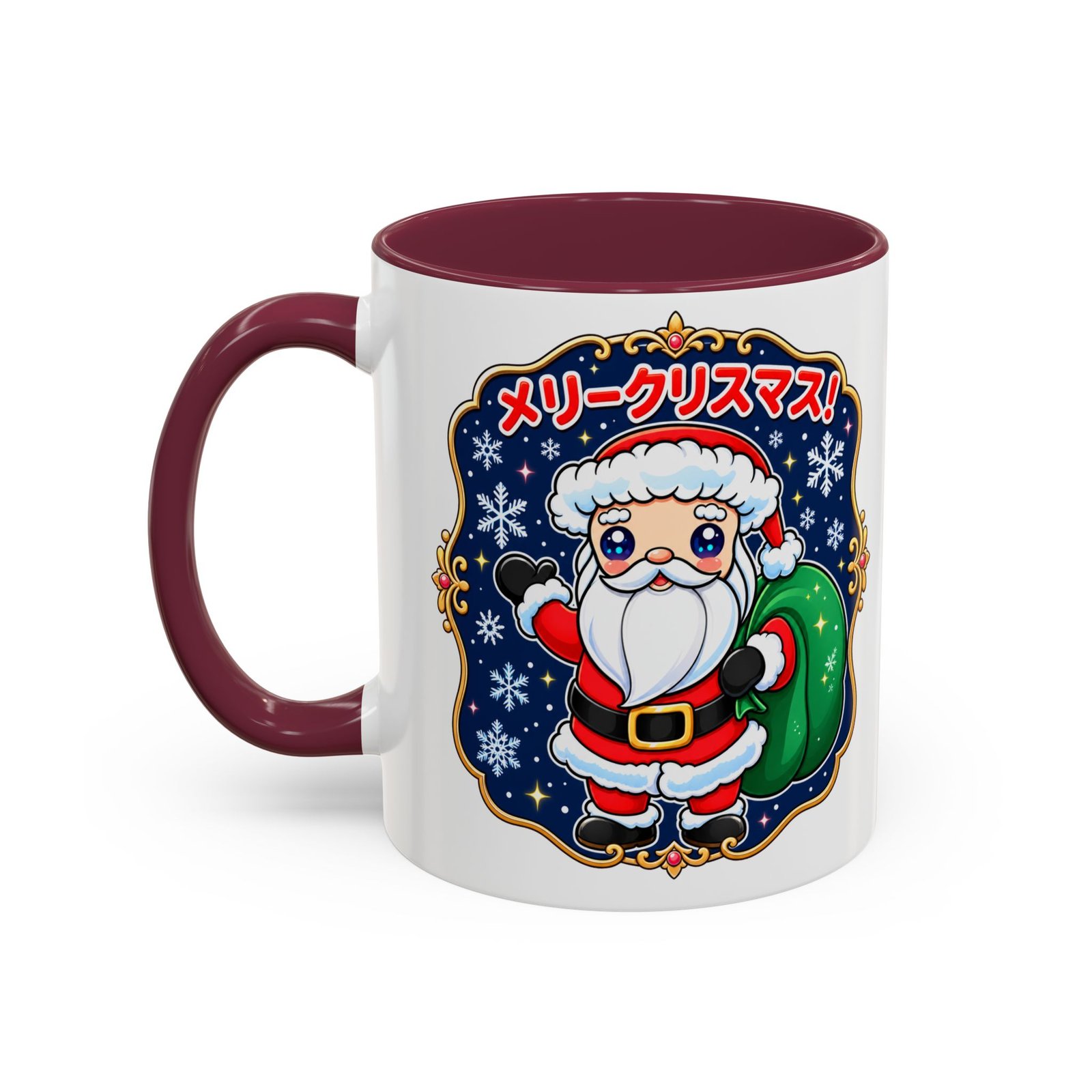 Kawaii Santa - Color Accent Mug – メリークリスマス with Every Sip - Image 10
