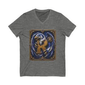 House of Eagle – Unisex V-Neck T-Shirt – Wizarding School Wisdom Takes Flight