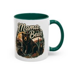 Mama Bear – Color Accent Mug – Fierce Love, Strong Coffee - Image 11