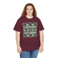 Everyday Is Caturday – Unisex T-Shirt – Feline Festive Vibes - Image 9