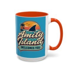 Alternative view of Amity Island - Color Accent Mug – Welcomes You (and the Shark)