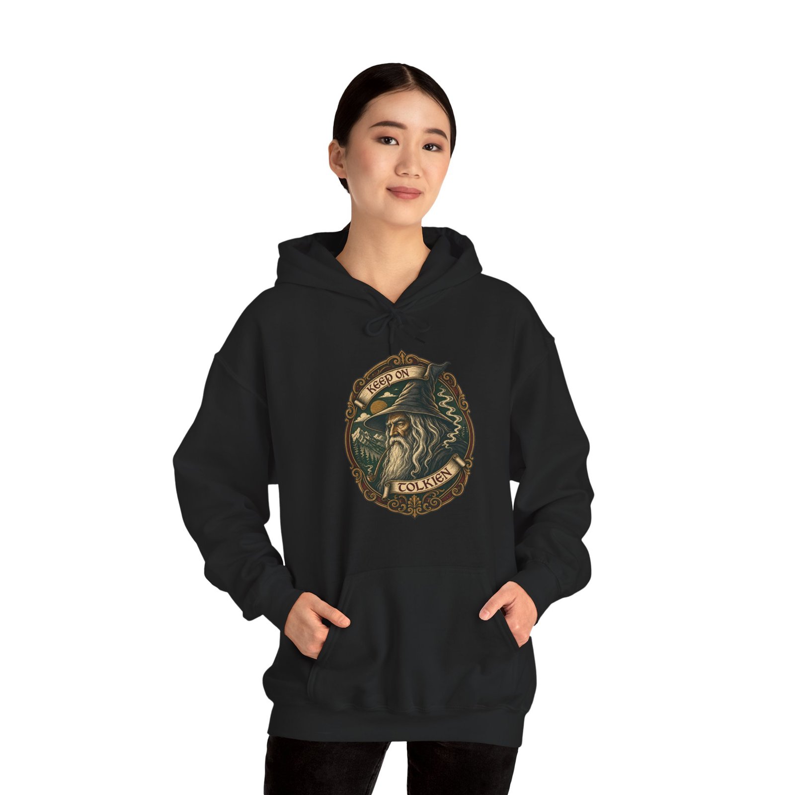 Keep On Tolkien - Unisex Hoodie – Gandalf, Lord of the Rings and Middle-earth Fantasy - Image 3