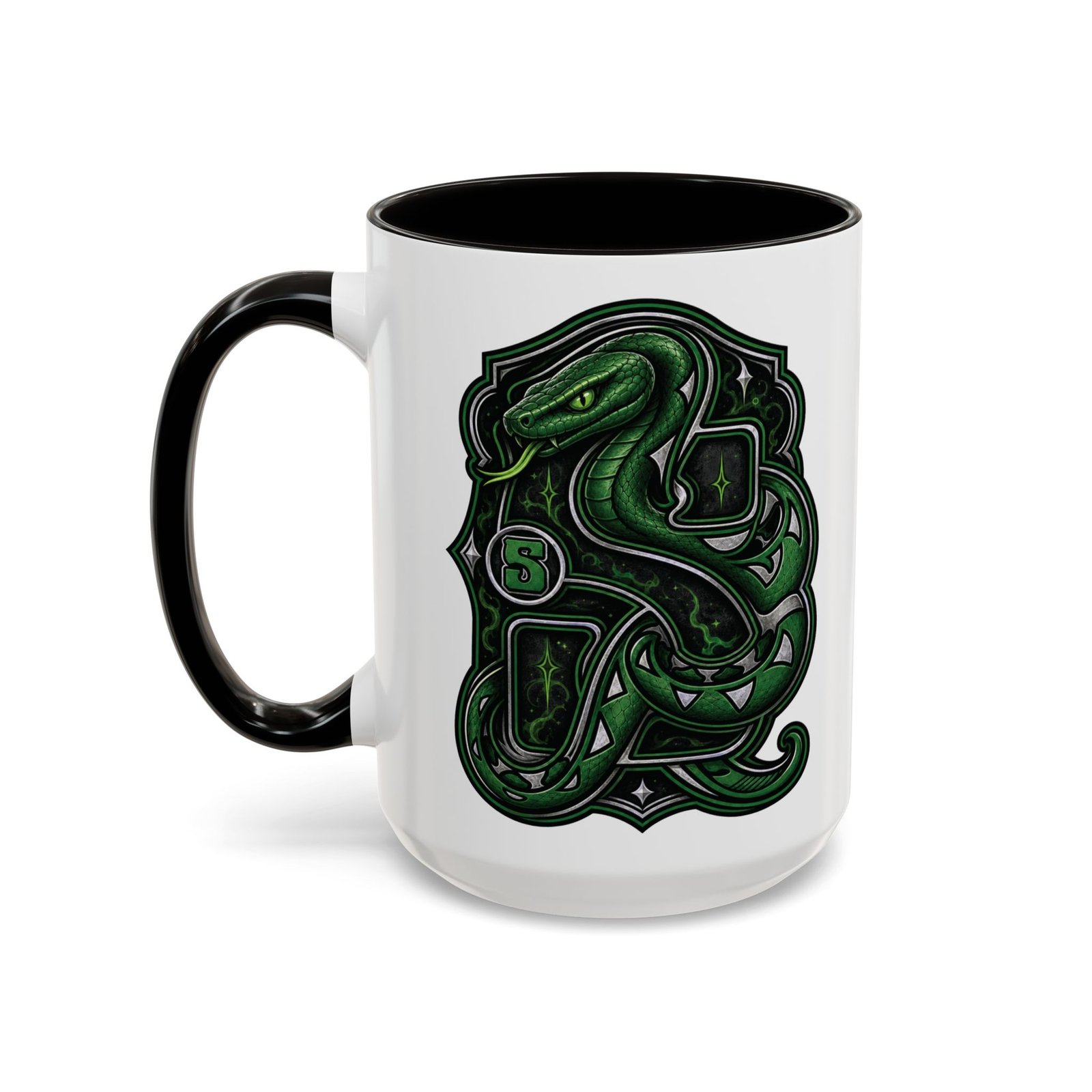 House of Snake – Accent Color Mug – Wizarding School Ambition in Every Sip - Image 6