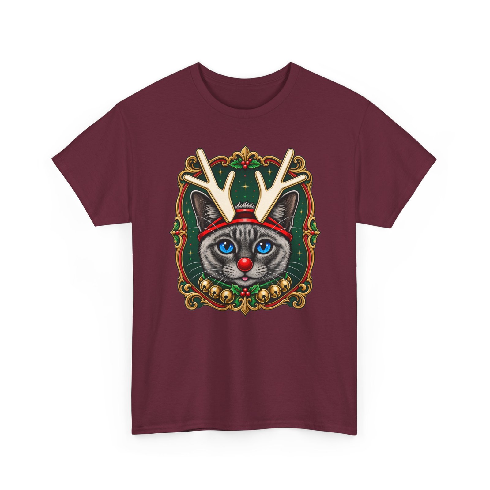 Rudolph the Reindeer Cat Unisex T-Shirt – Purr-fectly Festive Feline Fun - Image 11