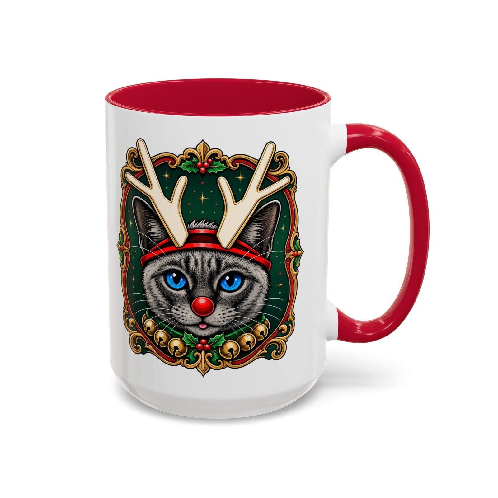 Rudolph the Reindeer Cat Color Accent Mug – Sip with Whiskers and Cheer - Image 31