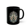 Hamsa – Black Mug – Protection, Peace & Meaning in Every Sip