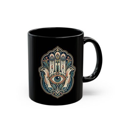 Hamsa - Black Mug – Sip with Protection and Peace