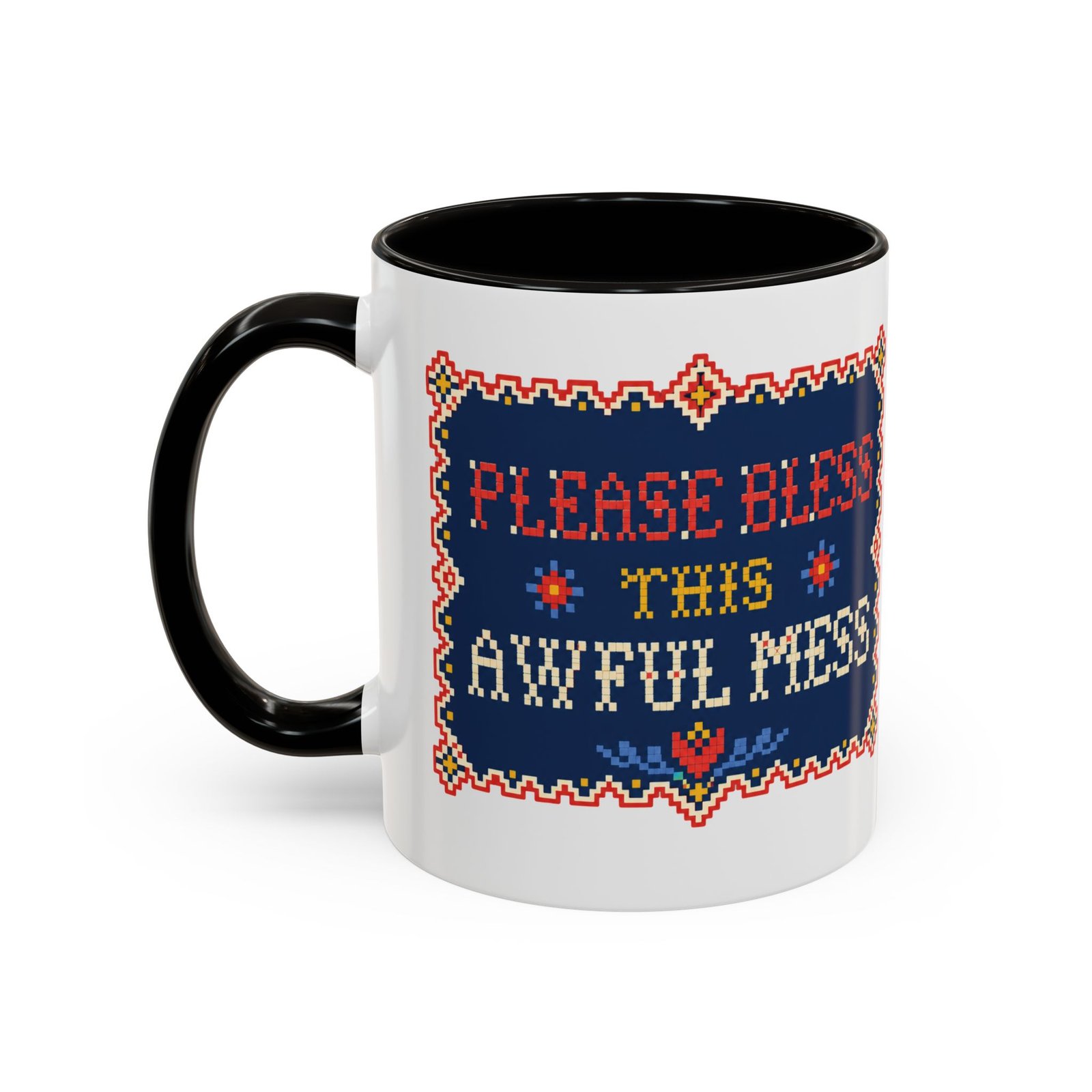 Please Bless This Awful Mess – 11oz or 15oz Accent Mug – Caffeine for Cozy Chaos - Image 4