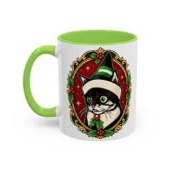 Elf Kitten – Color Accent Mug – Santa’s Cutest Little Helper - Image 6