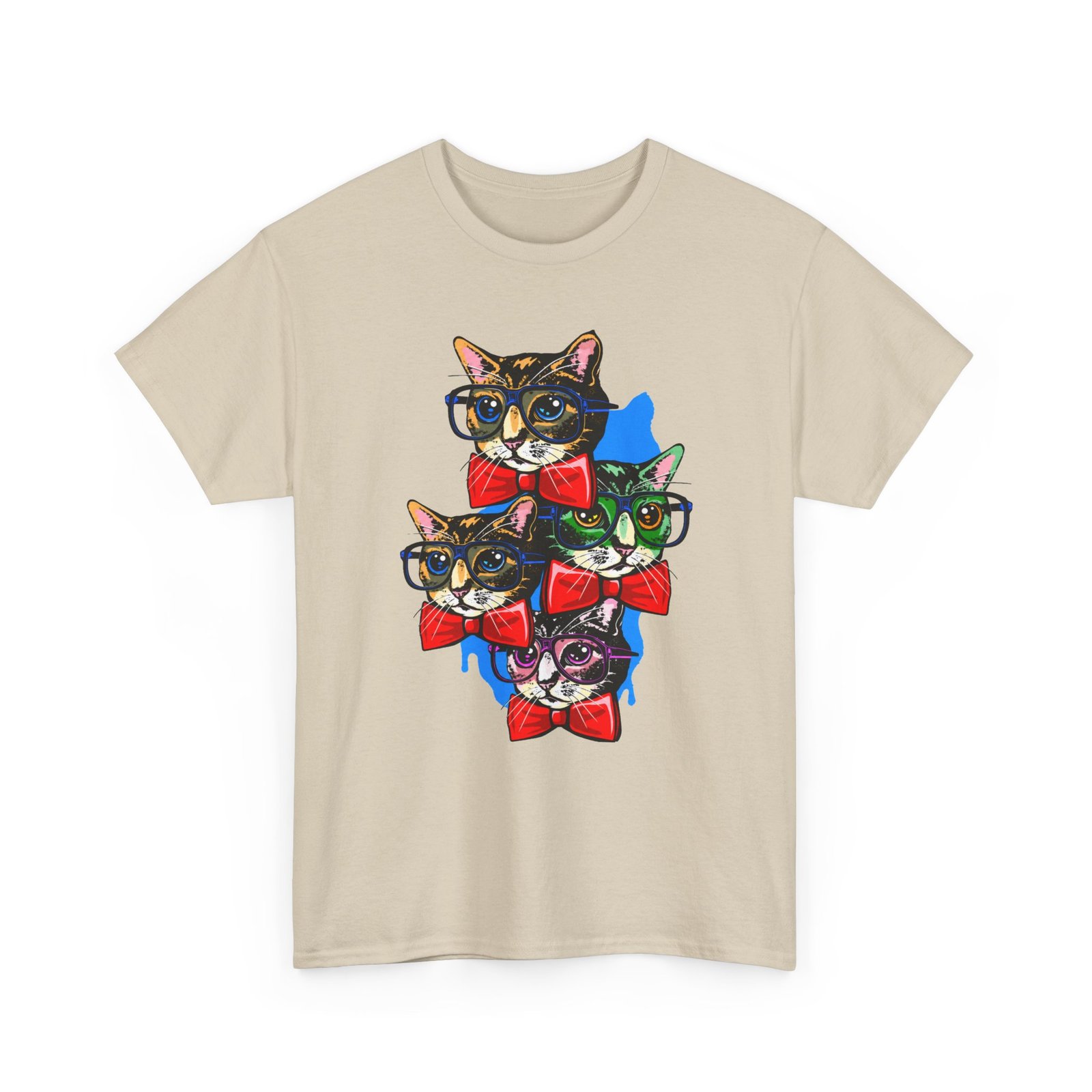 Nerdy Cat Club - Unisex T-Shirt – Funny Cats With Glasses, Bow Ties - Image 17