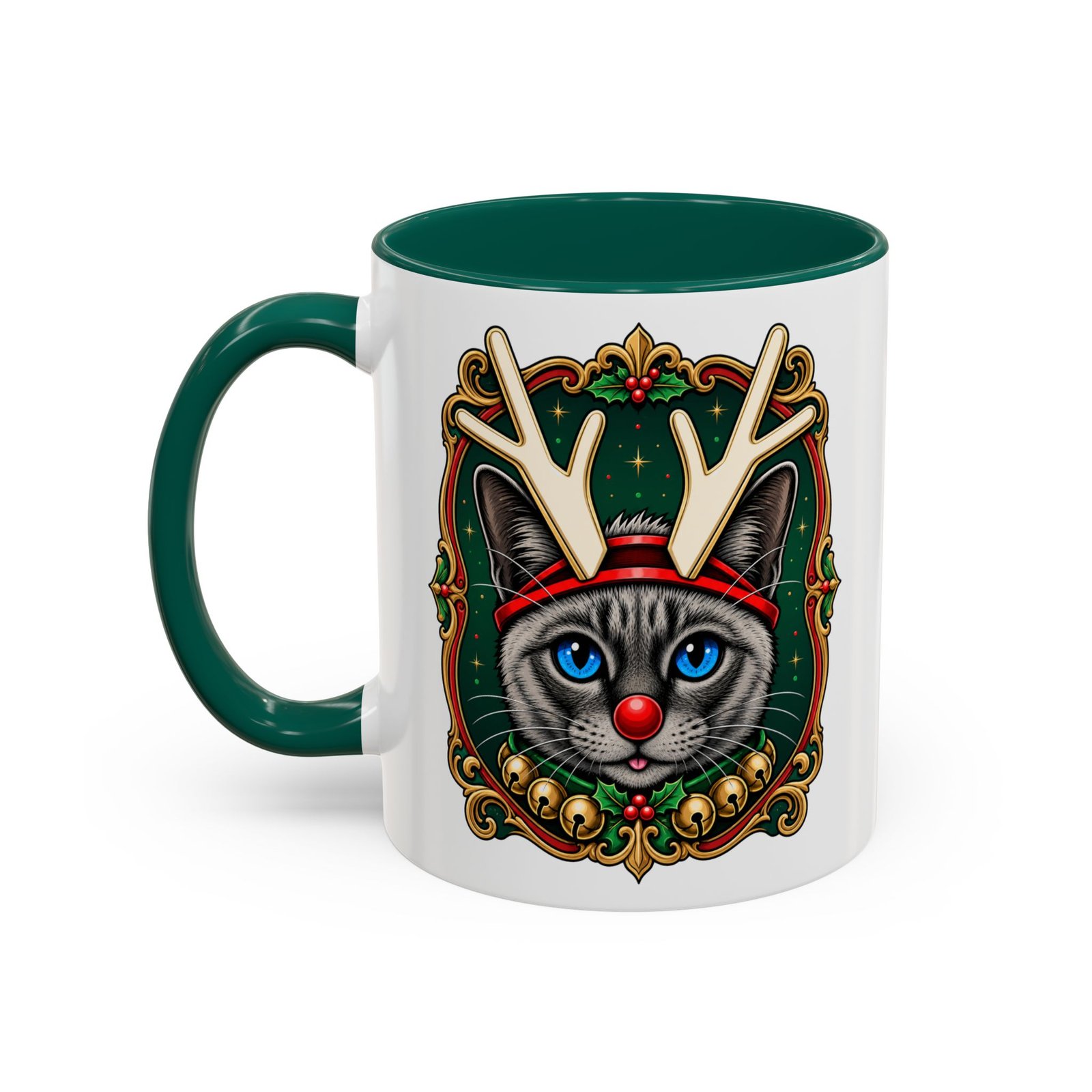 Rudolph the Reindeer Cat Color Accent Mug – Sip with Whiskers and Cheer - Image 10