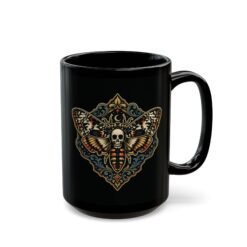 Death's-Head Moth - Black Mug – Dark Elegance with Every Sip - Image 9