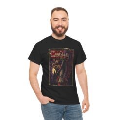 Bat Noir – Unisex T-Shirt – Bram Stoker’s Vampire Bat in the Shadows - Image 4