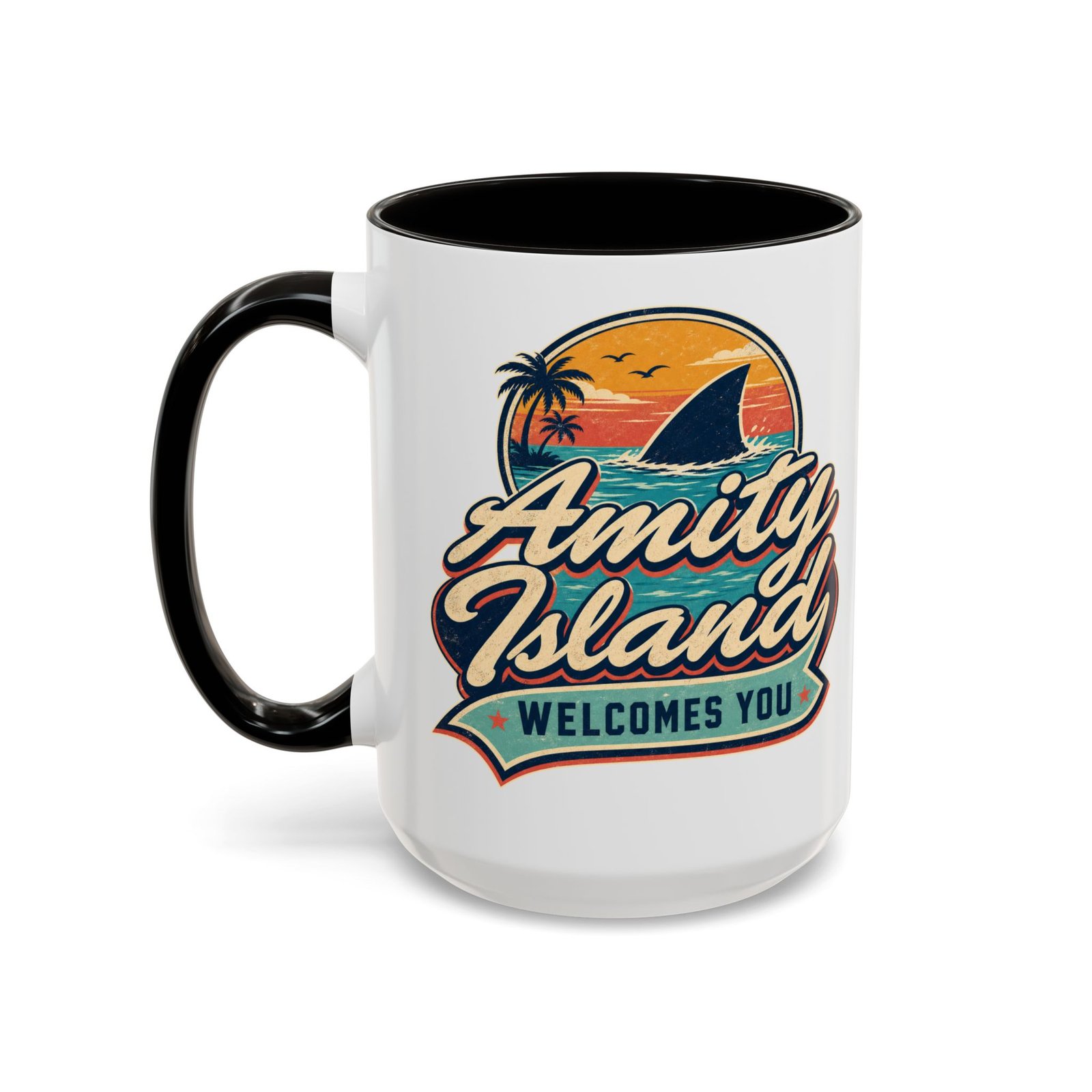 Amity Island Welcomes You – Color Accent Mug – Coffee With a Bite - Image 14