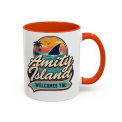 Amity Island Welcomes You – Color Accent Mug – Coffee With a Bite - Image 25