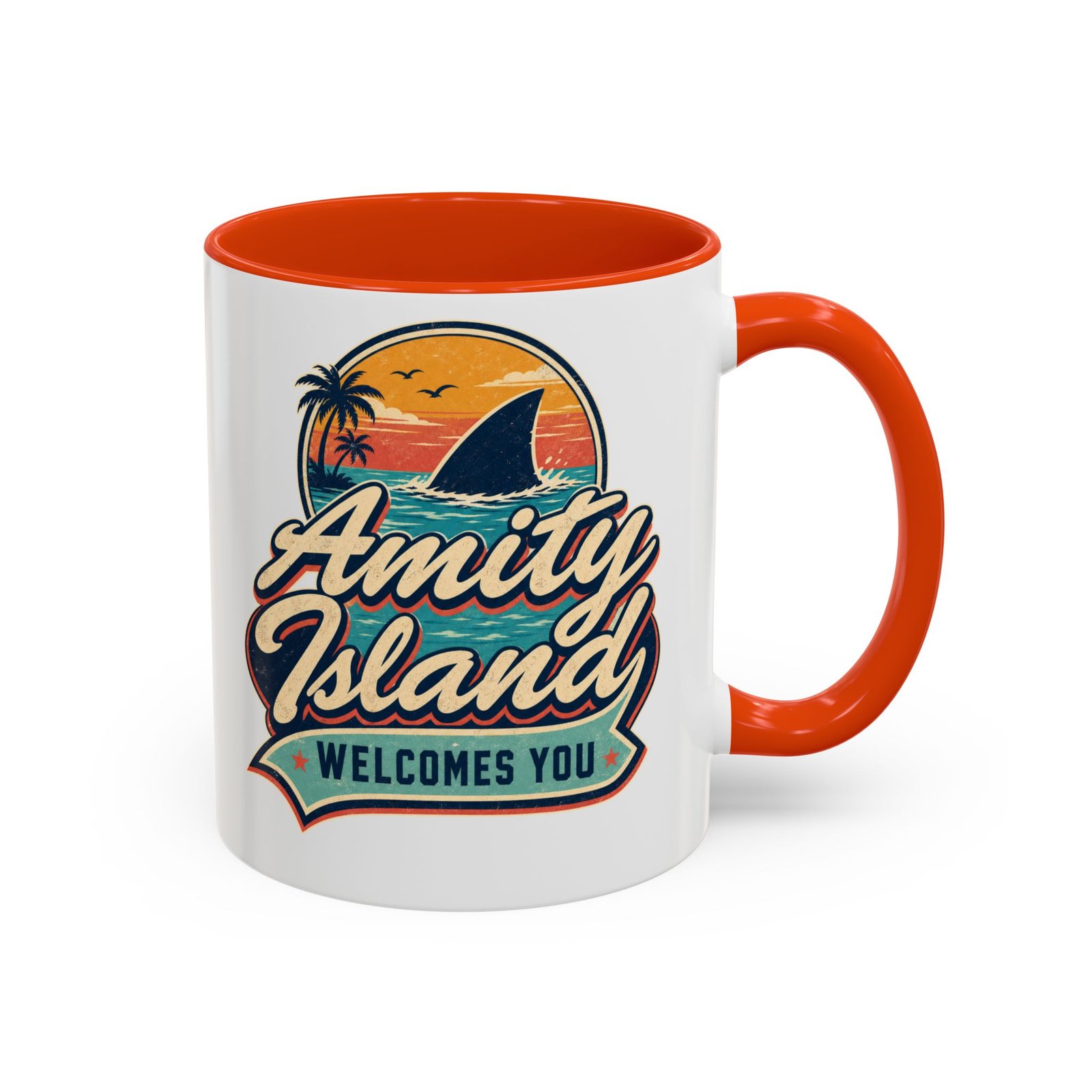 Amity Island Welcomes You – Color Accent Mug – Coffee With a Bite - Image 25
