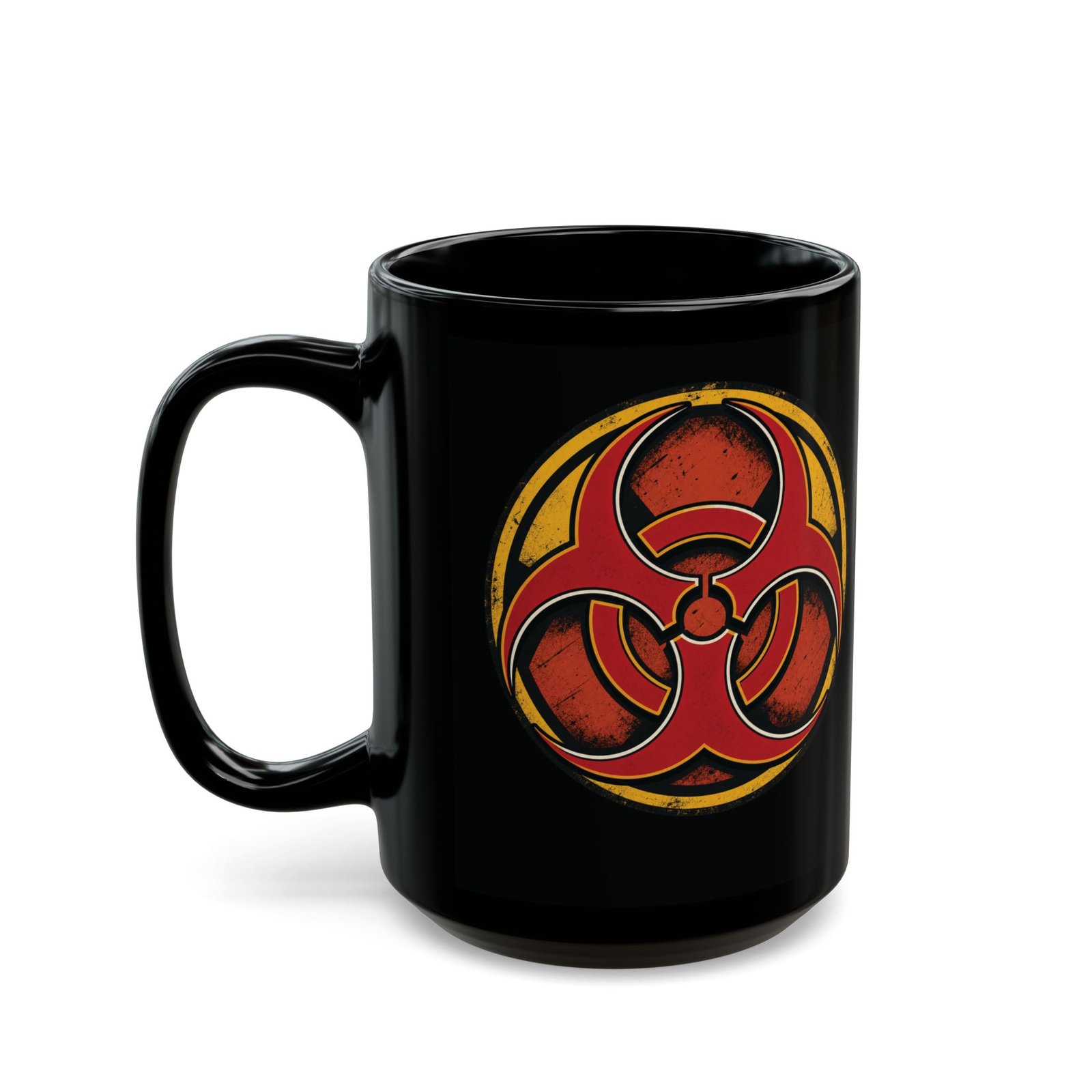 Biohazard Symbol - Black Mug – Sip with Caution - Image 6