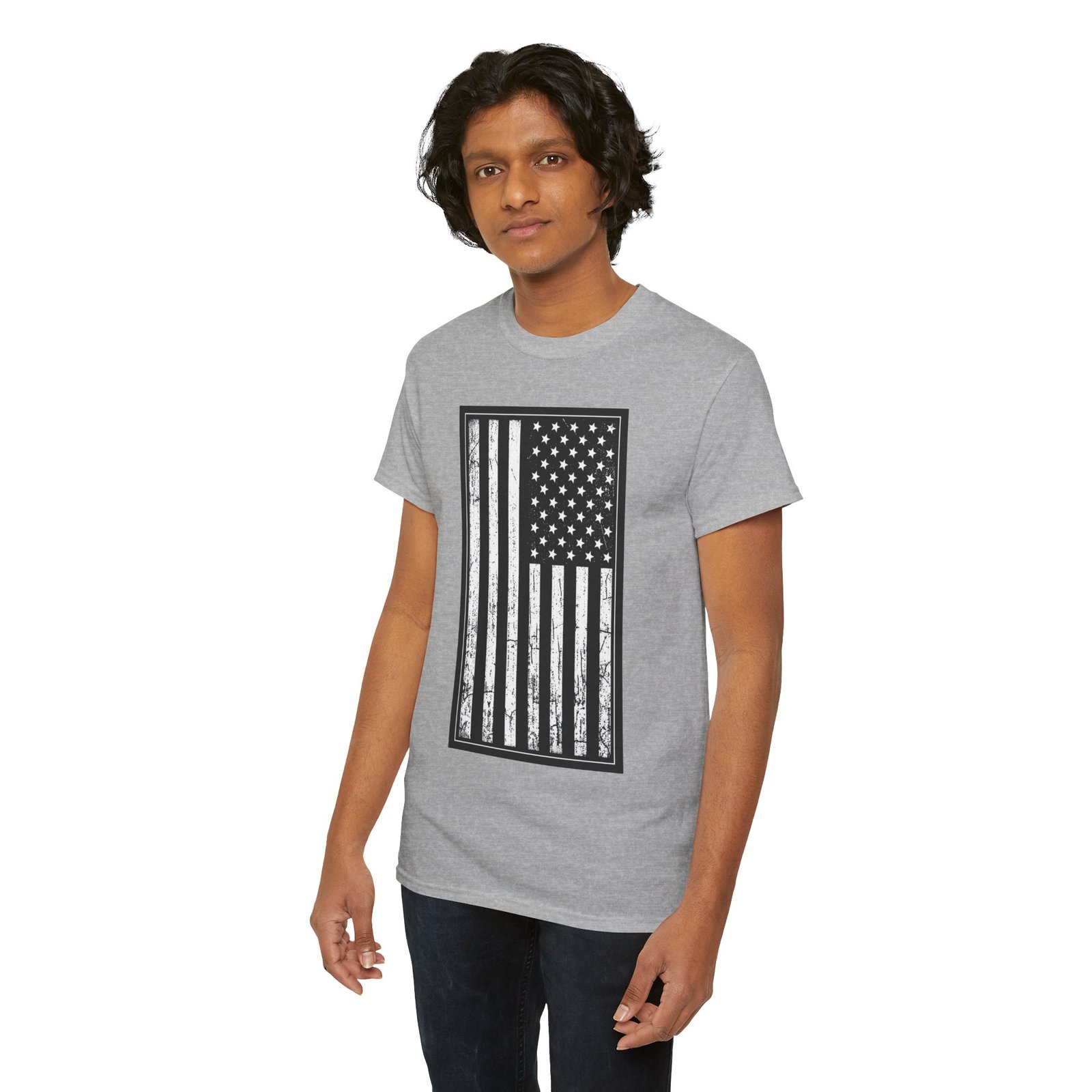Distressed U.S. Flag – Unisex T-Shirt – Bold, Classic, American - Image 11