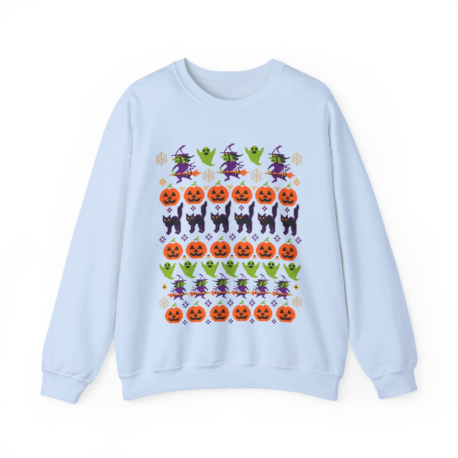 Halloween Ugly Sweater - Unisex Sweatshirt – Spooky Season Full Pattern - Image 17