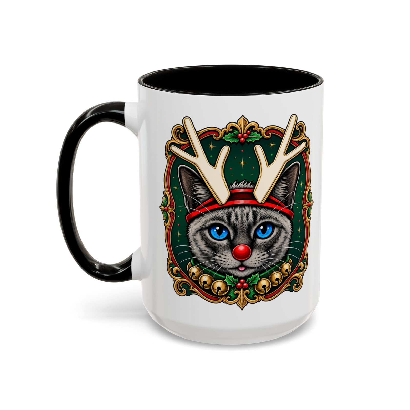 Rudolph the Reindeer Cat Color Accent Mug – Sip with Whiskers and Cheer - Image 18