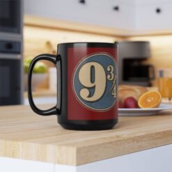Platform 9¾ – Black 11oz or 15oz Mug – Coffee Before the Hogwarts Express - Image 9